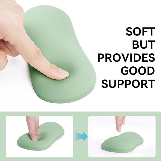 MOSISO Wrist Rest Silicone Ergonomic Air Cushion Mouse Support Pad, Keyboard Mouse Wrist Support for Typing, Gaming Pain Relief Pad Wrist Cushion for Computer, Laptop, Home & Office, Green