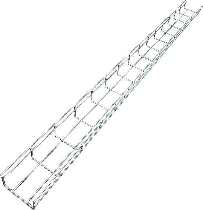 Kable Kontrol Cable Tray- 5 Feet Long - 4" Width, 4” Depth – Wire Mesh Tray Cable Management Rack Cords Organizer Cable Basket, Zinc Plated Steel NEC Approved for Network, Fiber Optic, Cabling