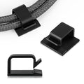 63pcs Black Cable Management,Adhesive Cable Clips,Cord Organizer ID 032" X0.2",Cord Clips for Wires on Wall,Under Desk,Nightstand,PC,TV,Outdoor Lights Strip,Plant Clips for Climbing Plants