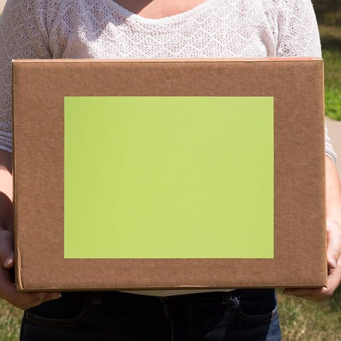 JAM PAPER Full Sheet Shipping Labels - Printable Sticker Paper - 8 1/2 x 11 - Ultra Lime Green - 10 Full Pages/Pack