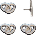 Wedding Rings Push Pins - Silver Intertwined Wedding Rings Map Pins for Cork Boards, Maps, or Lapel Use - Designed in USA - Set of 4