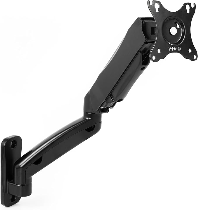 VIVO Single Monitor Counterbalance Wall Mount for 32 inch Screens up to 19.8 lbs, Full Motion, Max VESA 100x100, Black, MOUNT-V001G