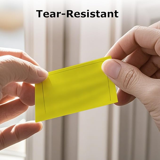 FINDAT Rectangle Label Stickers 3×2 Inch Vinyl Removable Yellow Sticker Waterproof Writable File Folder Moving Labels for Boxes Home Office Labeling 40 PCS