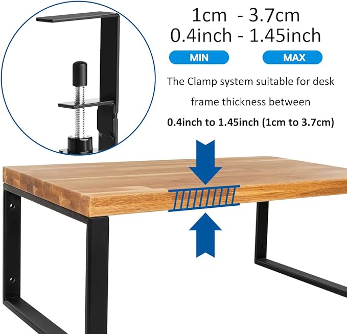 No Drill Under Desk Cable/Wire Management Tray, 2 Pack Sturdy Alloy Steel Wire Organizer Under Desk Basket for Office and Home Standing Desk