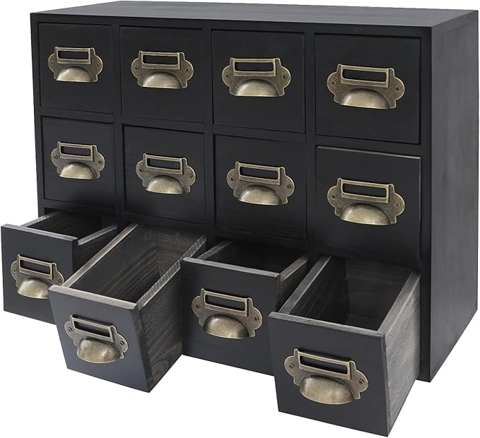 Vintage 12-Drawer Storage Cabinet – Multipurpose Desktop Organizer for Office, Craft & Home