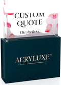 Personalized Gifts, Custom Quote Block Letter Board,Crystal-Clear Acrylic With Gift Box,17 Styles, Holiday and Christmas Gift for Mom, Dad, Girlfriend, Him or Her, Husband, Wife (5"x7, Pink Petals)
