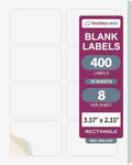 NextDayLabels – 3-3/8" x 2-1/3" Rectangular Sticker Labels for Printer - White Laser/Inkjet Printer Labels Return Address Labels Shipping Label Stickers (50 Sheets, 8 Per Sheet, 400 Labels)
