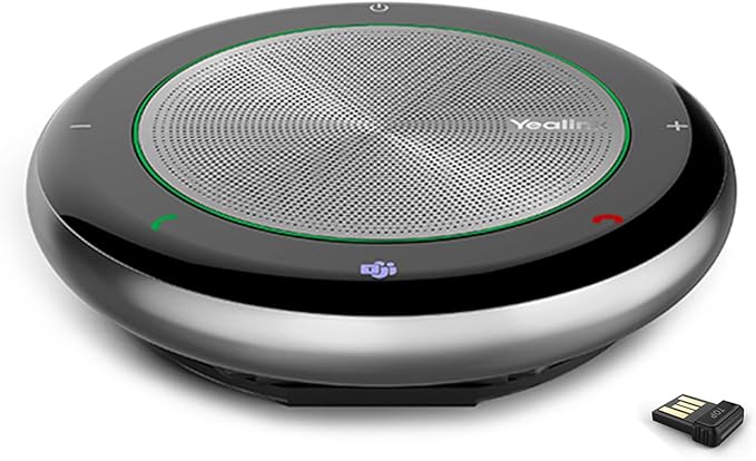 Yealink CP700 Bluetooth Speakerphone with Dongle Teams Certified, Portable Conference Speaker and Microphone for Meeting, Softphone, Unified Communications Platforms,360° Voice Pickup,9H Talk Time