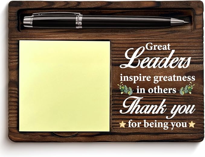 Leader Appreciation Gifts for Women Men, Thank You Gifts for Leaders Boss Mentor Supervisor Boss's Day Retirement Farewell Promotion Birthday, Best Leader Sticky Note Holder for Office Decor