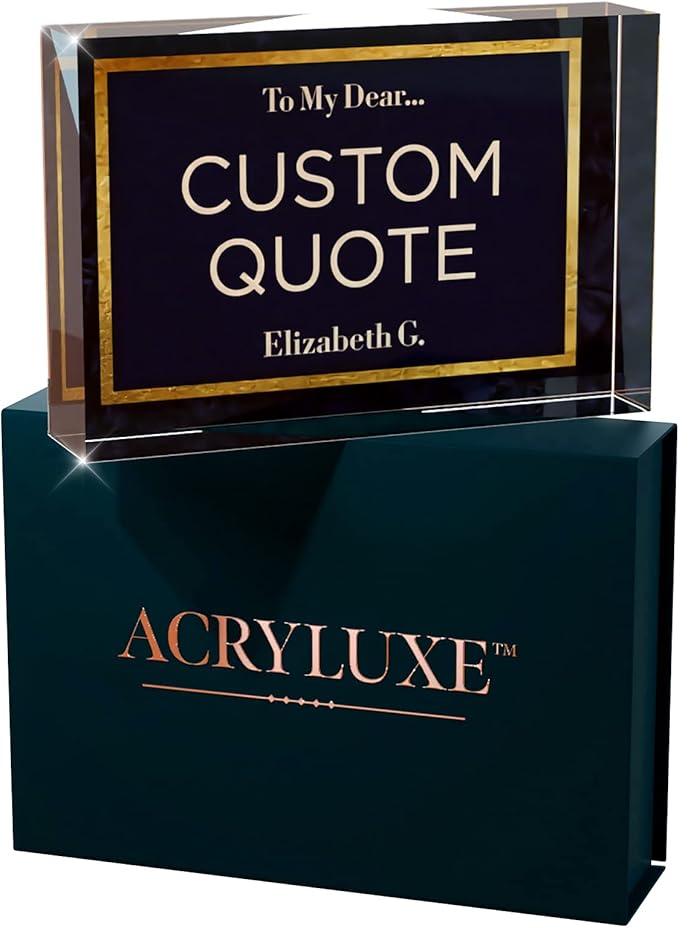 Custom Acrylic Sign Personalized, Custom Desk Name Plate, 18 Styles, (4"x6"), With Gift Box, USA Made by Acryluxe. (Folsom)