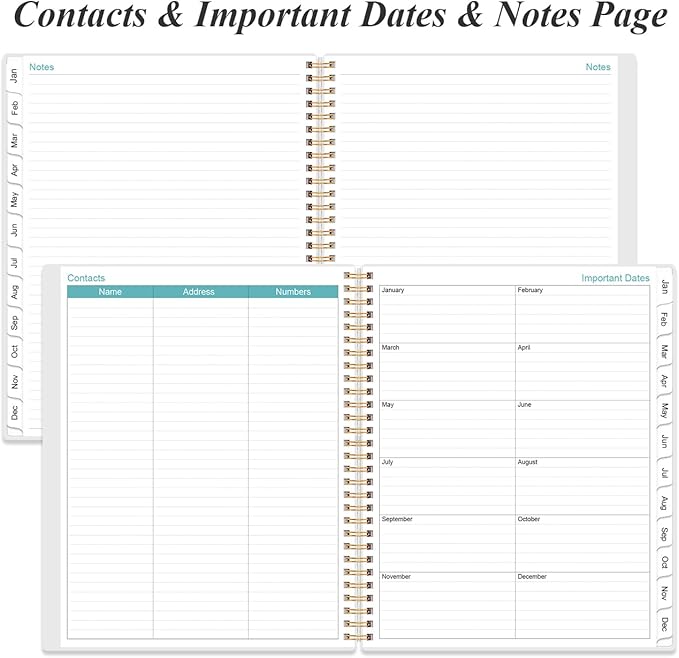 2026 Daily & Monthly Planner - One Page Per Day, Daily Planner from January 2026 - December 2026, Planner 2026 with 12 Monthly Tabs, 8.5" x 11", Rose Flower