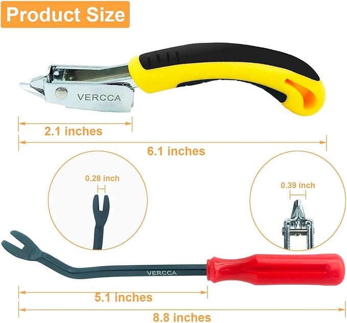 VERCCA Upholstery Staple Remover, Staple Puller, Upholstery Tools Tack Lifter, Nail Puller Carpet Staple Remover Tool for Furniture Floor Carton Photo Frame Office 2pcs