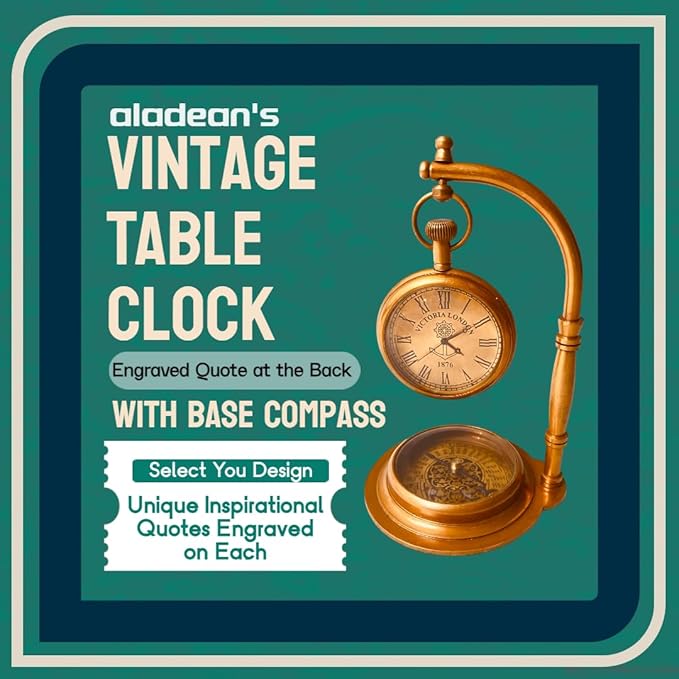 ALADEAN Inspirational Gift Table Compass | I Will Guide You Quote Engraved Desk Compass - Religious Gift Shelf Vintage Decor Christian Gift (Providence of God)