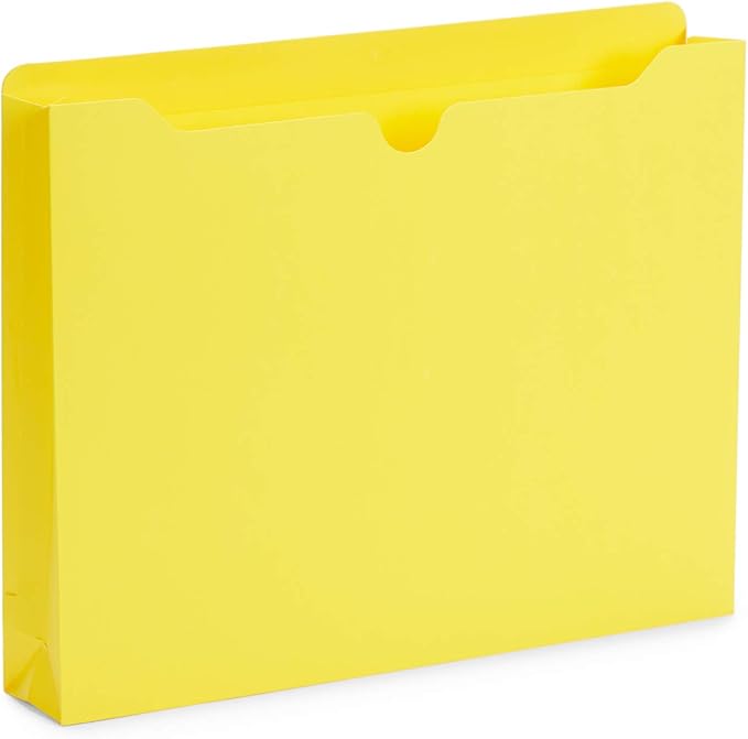 Blue Summit Supplies 2 Inch File Jackets, Expandable Folders, Heavy Duty 2 Inch Expansion Pocket File Folders Letter Size, Assorted Colors, Reinforced Straight Cut Tab,25 Pack