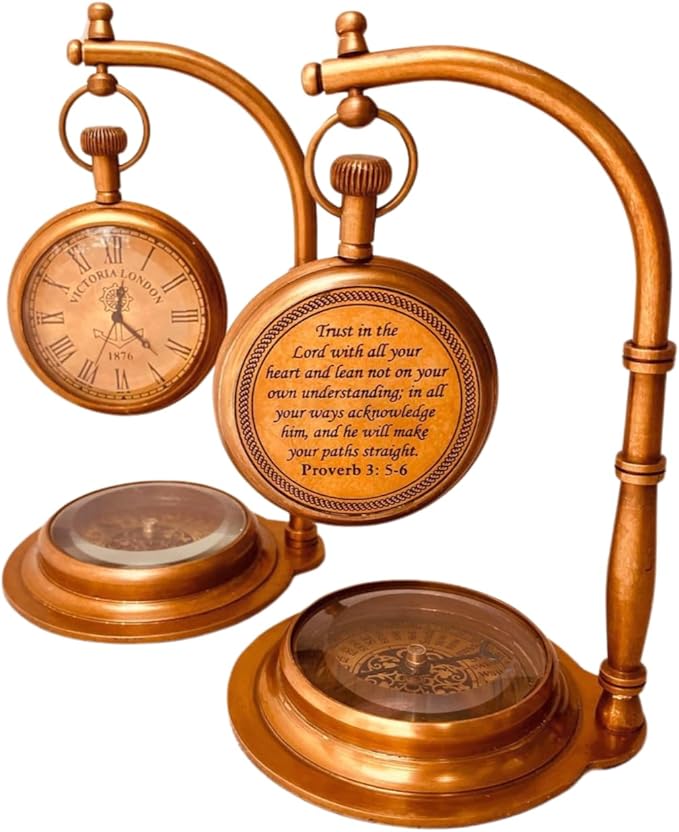 ALADEAN Decorative Table Compass | Desk Compass - Decorative Shelf Compass Vintage Table Top Decorative Gift (My Love)