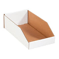 AVIDITI Cardboard Storage Bins, Open Top Bin Box, 24" L x 8" W x 4-1/2" H, 50-Pack | Small for Inventory, Organization, Parts, Garage, Warehouse or Home Cubby, Oyster White 24x8x4.5 BINMT824