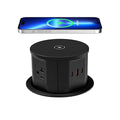 ANNQUAN 20 Amp Pop Up Countertop Outlet with 15W Wireless Charger,Max 65W Power Delivery,4.75" Pop Up Electrical Outlet with 3 Outlets 3 USB Ports for Home Office