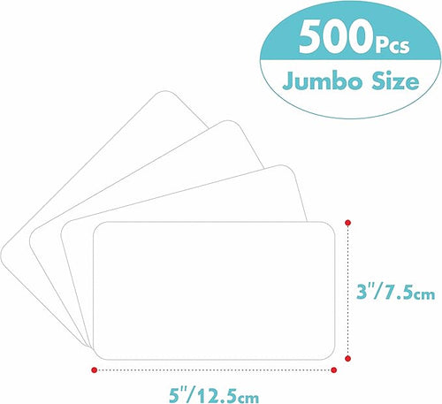 500 Blank Labels, Rectangular Color Code Label with Perforation Line for Home Organization Projects, Bins, Kitchen Storage Containers, Desk Items(5” x 3”)