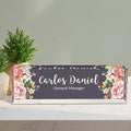 Personalized Name Plates for Desk | Custom Plate Gifts|Office Decor Women|Name Tags|Desk Decorations Women or Men|Acrylic Office Decorations(Mixed Flowers)