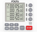 FCXJTU Digital Dual Kitchen Timer, 4-Channel Magnetic Countdown Timer for Cooking, On/Off, Large Display Multi Food Loud Alarm Silent for Classroom Seniors Battery Included (White)