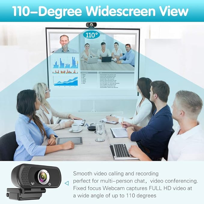 GoHZQ Pro 1080p USB Camera for Switch 2/ PC, 110° Wide Angle Webcam, Plug & Play for PC/Mac/Laptop/Monitor, Streaming Webcam for Zoom/Skype/Teams/YouTube/OBS