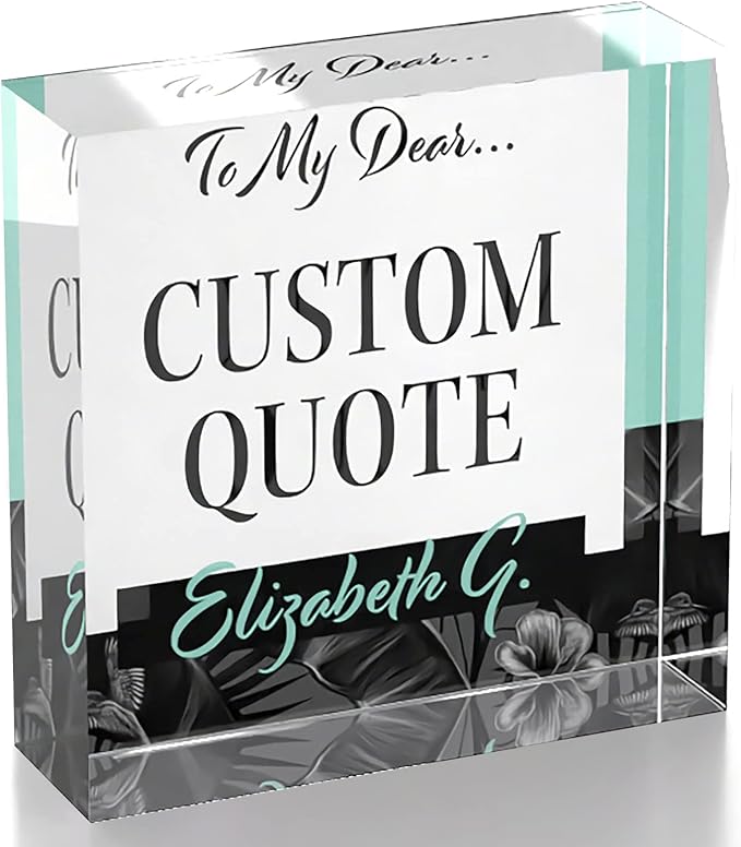 Custom Acrylic Sign Personalized, Custom Desk Name Plate, 18 Styles, (4"x4"), With Gift Box, USA Made by Acryluxe. (Holman)