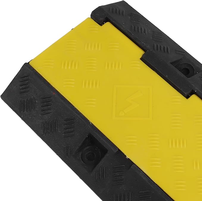 Ymiko Heavy Duty 3 Channel Cable Protector Ramp, 1m Rubber Cord Cover for Indoor Outdoor Use, Floor Cord Organizer with Traffic Rated Design