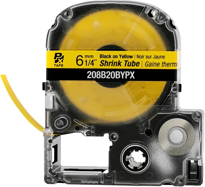 LABELWORKS Epson LW-PX700PCD Industrial Label Maker Kit and 208B20BYPX Black on Yellow Shrink Tube Industrial Label Maker Tape