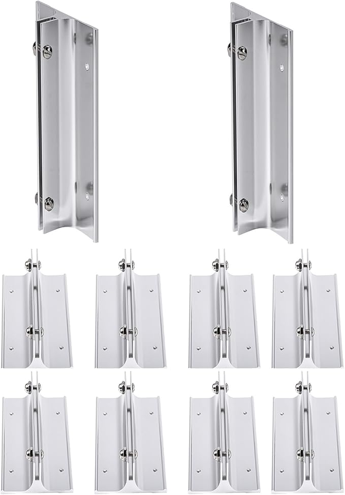 Aluminum Corridor Sign Holder, 10 Pack Direct Sign Mount Bracket, Design for Restroom, Conference Room Classic Silver Signs - 8" Length, 1/8" Substrate - Easy to Install