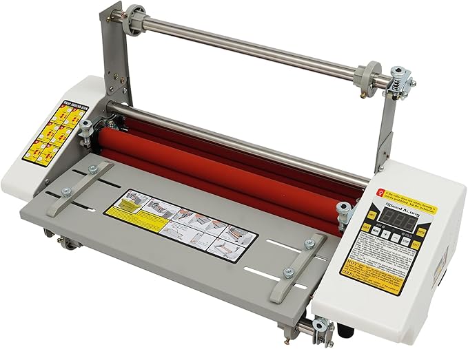 Laminator Machine, Hot and Cold Roller Laminating Machine, Single/Dual Sides Thermal Laminating, Digital Display, Exit Button for Paper, Documents, Photos, Cards, 110V
