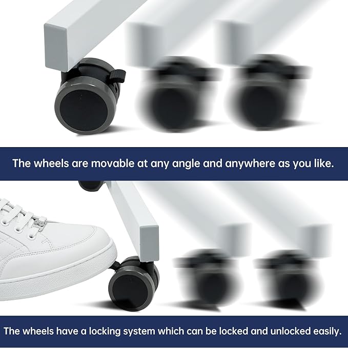 Large Dry-Erase Rolling Magnetic Whiteboard - 48 x 32 Inches White Board Height Adjust Double Sides Mobile Portable Easel on Wheels, Dry Erase Board with Stand for Office, Home & Classroom