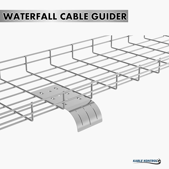 Kable Kontrol Water Fall Cable Guider – Tray Dividing & Cable Routing - Wire Mesh Tray Cable Management Rack Cable Basket, 304 Stainless Steel NEC Approved for Network, Fiber Optic, Cabling Accessory
