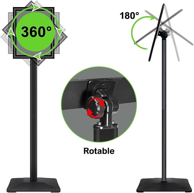 3Packs Heavy Duty Adjustable Pedestal Poster Sign Stand, 8.5x11 Aluminum Open Floor Standing Sign Holder for Vertical and Horizontal View Display (8.5x11,Black)