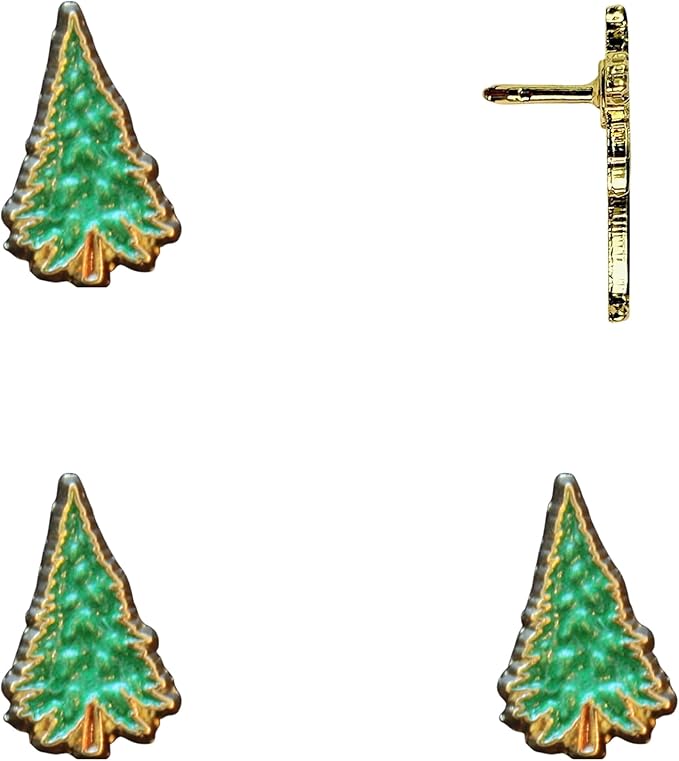 Pine Tree Push Pins - Pine Tree Map Pins for Cork Boards, Maps, or Lapel Use - Designed in USA - Set of 4
