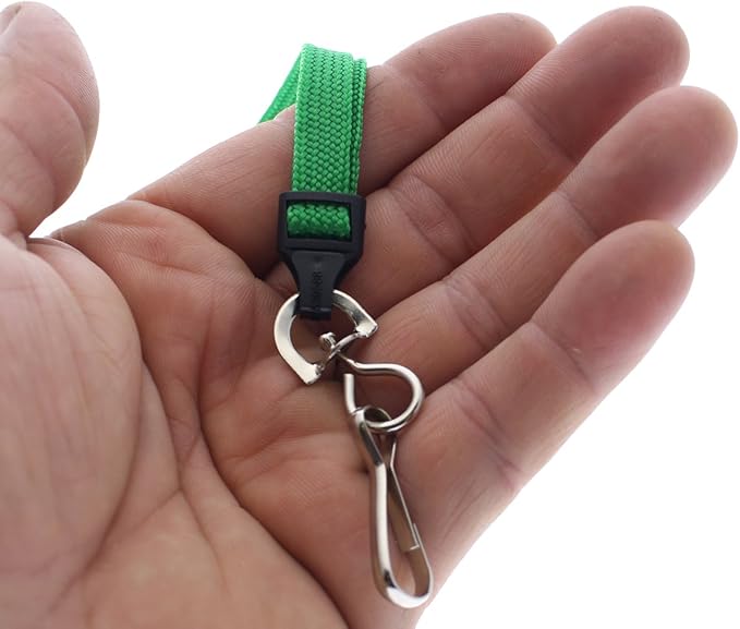 Specialist ID Bulk 25 Pack - Premium Flat Breakaway Lanyards for ID Badges & Badge Holders - 3/8" Wide Woven Safety Lanyard with Metal Swivel Hook for Teachers, Students, Cruise, Office (Green)