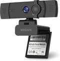WINSAFE 4K Webcam for PC, UHD Video Calling, PDAF AutoFocus, Dual Noise-Canceling Microphones, 70° FOV, 1080P@60FPS, Privacy Cover, USB Plug&Play, Works with Teams, Zoom, OBS, Skype