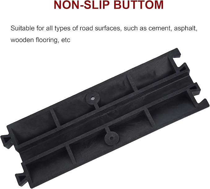 OrangeStar 6 Pack 17" Cable Protector Cover Ramps, 1-Channel Floor Protective Wire Cord Ramp, Heavy Duty Driveway Speed Bump