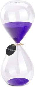 SWISSELITE Hourglass Sand Timers, Hourglass Sand Clock Inspired Glass for Home, Desk, Office Decor (6.5Inch-15Mins Violet)