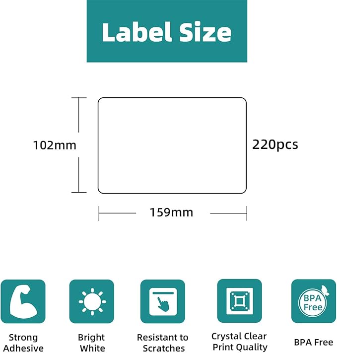 2640 Labels Compatible Dymo 1744907 Shipping Labels（Not for Dymo 550, 5XL）,12 Rolls 4x6 Adhesive Direct Thermal Postage Labels Replacement Used with Dymo Labelwriter 400 450 Twin Turbo,4XL