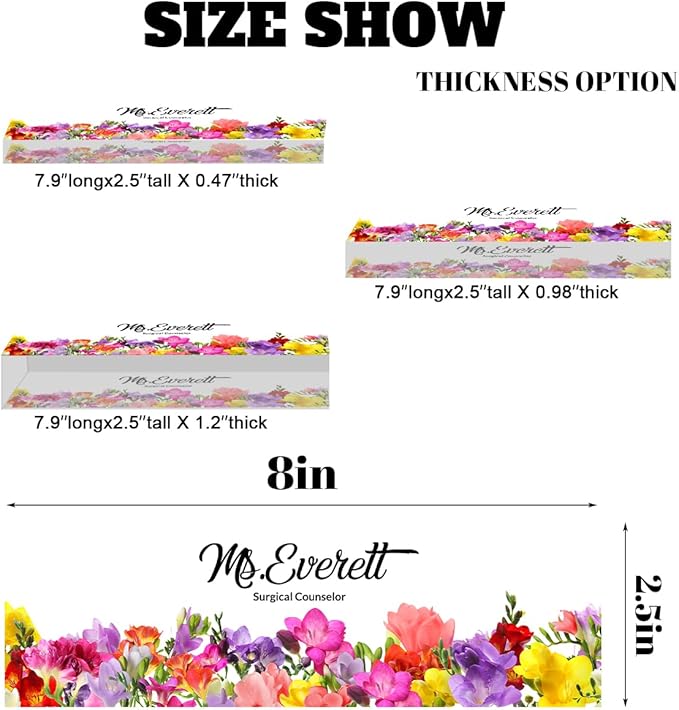 Desk Name Plate Personalized, Custom Name Plates for Classroom, Office Desk Decor Nameplate,Office Desk Accessories Decorations for Women, New Job Gift (Flower Bush 2) 731