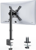 WALI Single Monitor Mount for 1 Computer Screen up to 42 inch, Fully Adjustable Monitor Arm Holds up to 22 lbs, Mounting Holes up to 200x200mm (M001SXL), Black