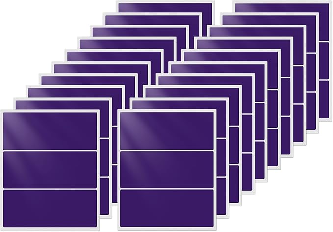 FINDAT Color Coding Stickers Rectangle 4×2 Inch Vinyl Purple Sticker Removable Waterproof Writable File Folder Moving Labels for Boxes Home Office Marking 60 PCS