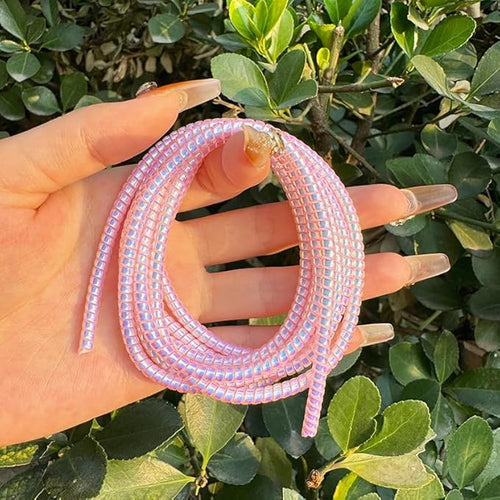 3pcs Laser Spiral Cable Protectors - Charger/USB Data Cable Sleeves | Headphone Cord Savers for Phones, Earphones | Pet Chew Prevention, Durable Cable Guards | Essential Cord Accessories (Pink)