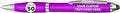DISCOUNT PROMOS Custom Plastic Stylus Pens Set of 50, Personalized Bulk Pack - Black Ink, Great for Office, School, Business, Tradeshows, Events - Purple
