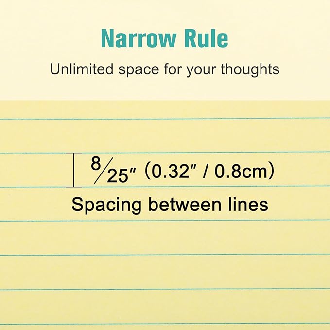 GUANGBO 12 Pack Yellow Legal Pads 8.5 x 11 College Ruled Note Pad 50 Sheets Notepads Micro Perforated Writing Pad for Work Study Daily Note Taking List