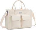 TOPDesign Heavy-Duty Canvas Tote Bag for Women, Adjustable Crossbody/Shoulder Handbag with 9 Pockets, Everything Tote