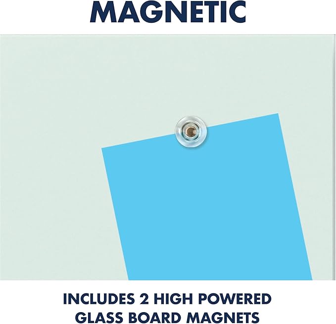 Quartet Glass Whiteboard, Magnetic Dry Erase White Board, 50" x 28", with Concealed Tray, Wide Format, Frameless, Horizon (G5028HT)