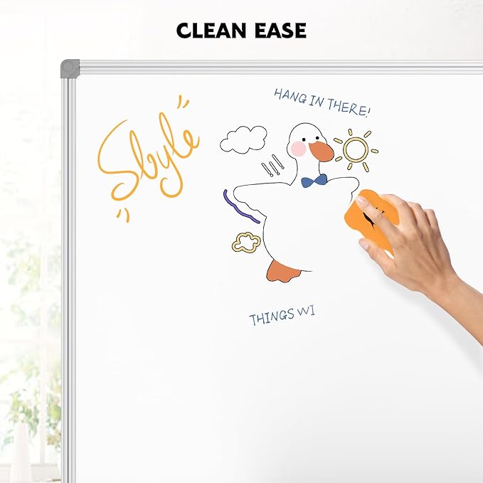 Lockways Large 96" x 48" Magnetic Dry Erase Board, Foldable Wall Mounted Whiteboard| White Board with Pen Tray for Business,Team,Home Office,Home Education and School Classroom