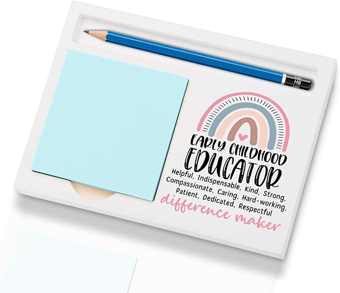 Early Childhood Educator Office Supplies Sticky Note Holder Decor, Early Childhood Educator Thank You Appreciation Gifts for Women Self-Stick Note Pad Holders W2B28