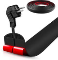 Floor Cord Cover Self Adhesive Cord Hider,10FT Cable Management, Extension Strip Protector for Wires, Prevent Cable Trips for Offices, Gyms, Exhibitions Cavity:0.39"(W) x 0.27"(H) Black